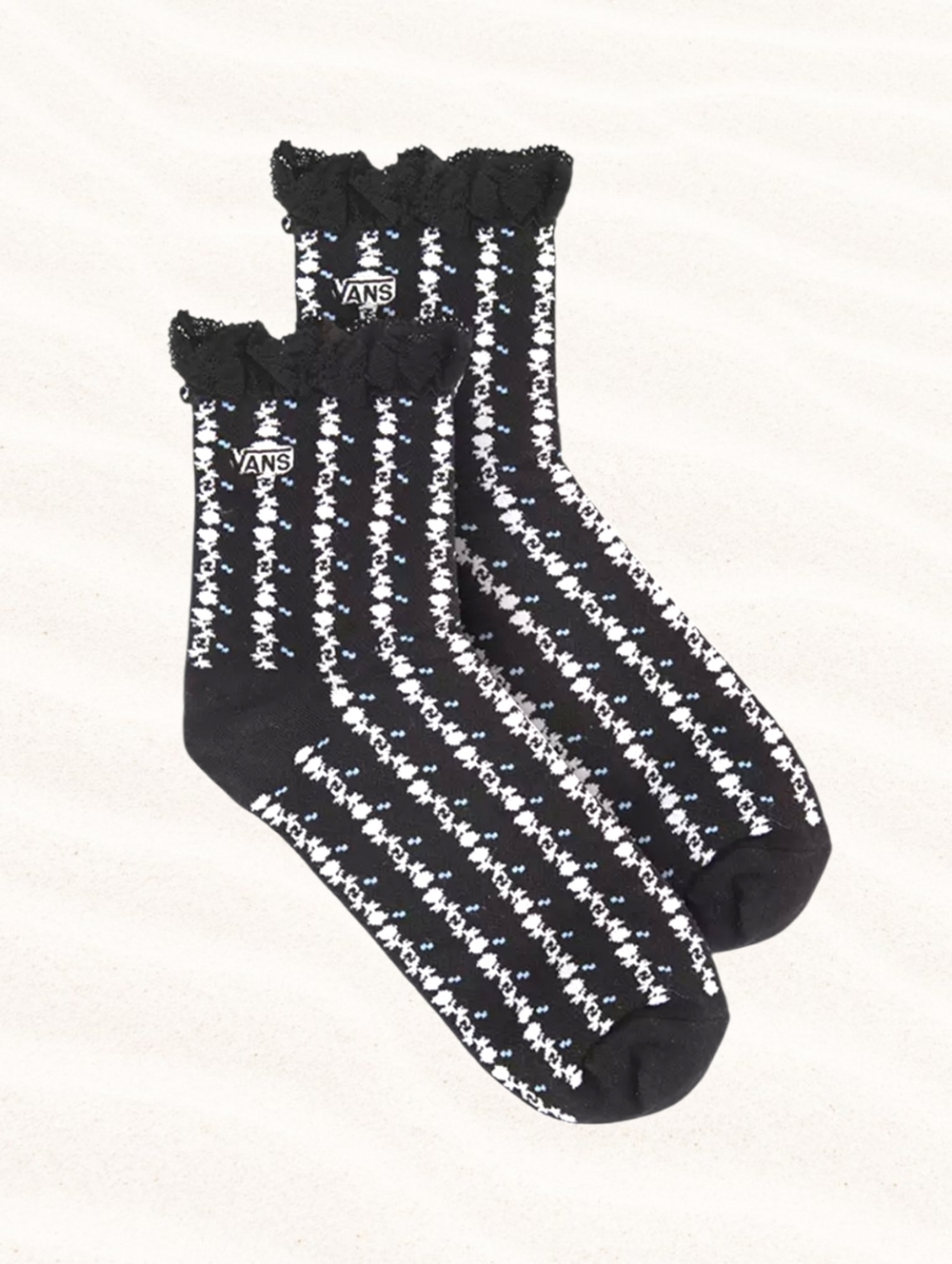 VANS crew Socks Sereno Lace Crew SocksEveryday, Waffle Knit, Lettuce Edge Sz L